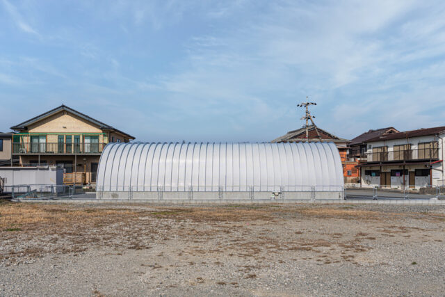 倉庫・作業場 スチールアーチ 間口7.0m 奥行16m 庇奥行き5.6m イメージ3