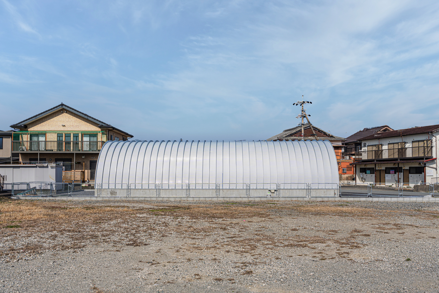 倉庫・作業場 スチールアーチ 間口7.0m 奥行16m 庇奥行き5.6m イメージ3