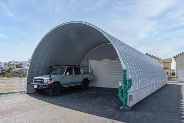 倉庫・作業場 スチールアーチ 間口7.0m 奥行16m 庇奥行き5.6m イメージ7