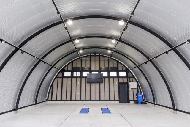 作業場・倉庫 スチールアーチ 間口10m 奥行14.4m 最高高さ5.3m イメージ2