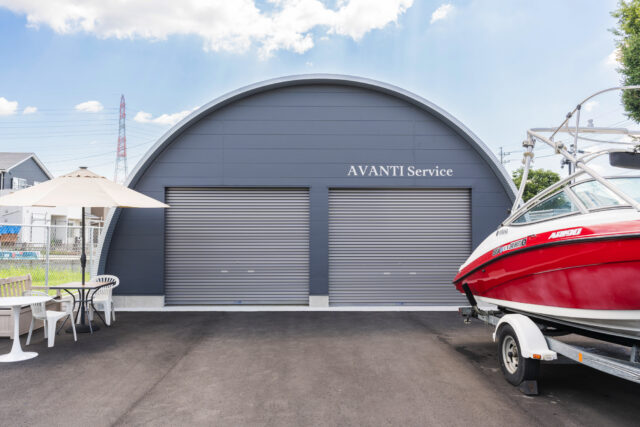 倉庫・作業場 スチールアーチ 間口8.8m 奥行13.0m 最高高さ4.8m イメージ1