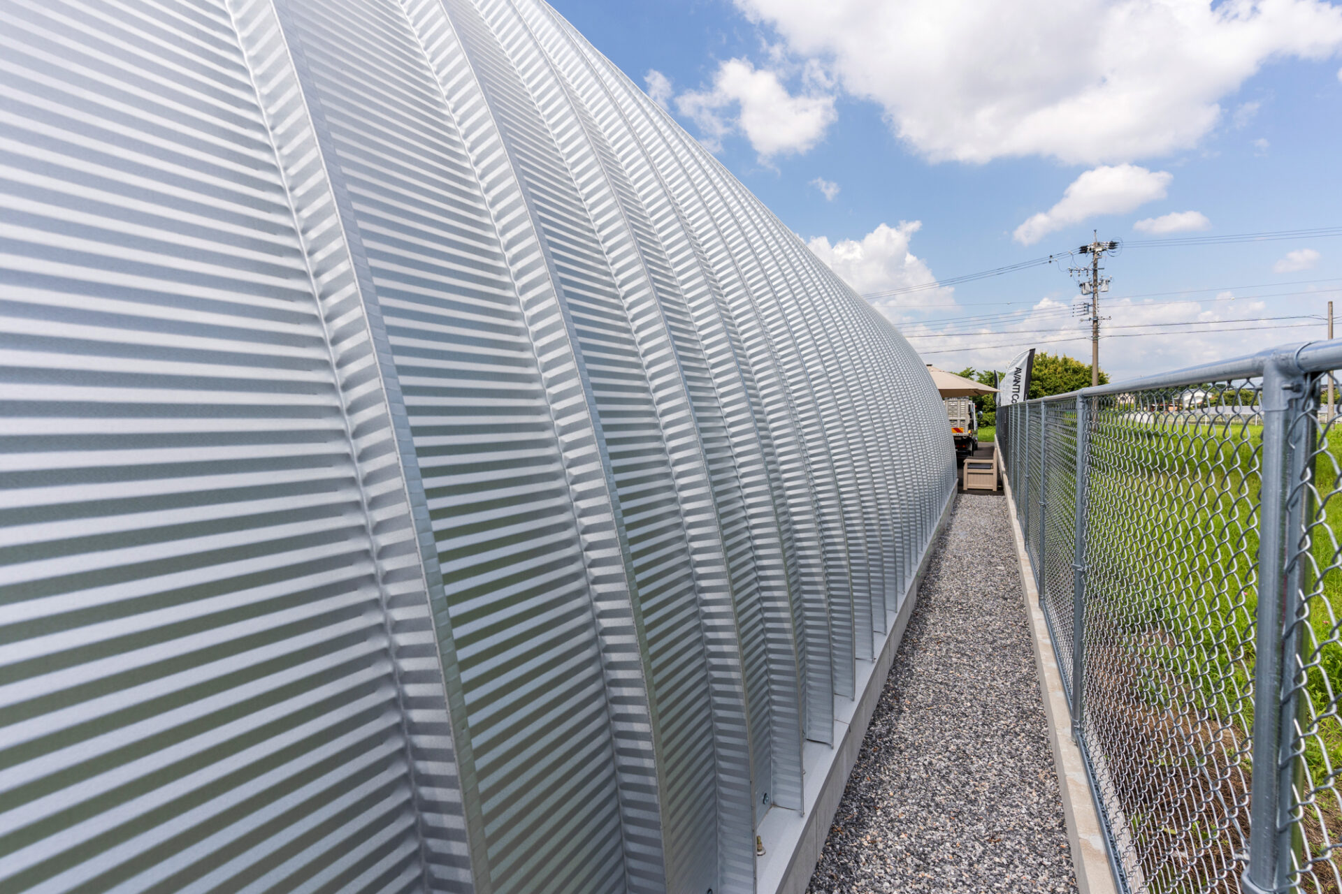 倉庫・作業場 スチールアーチ 間口8.8m 奥行13.0m 最高高さ4.8m イメージ7