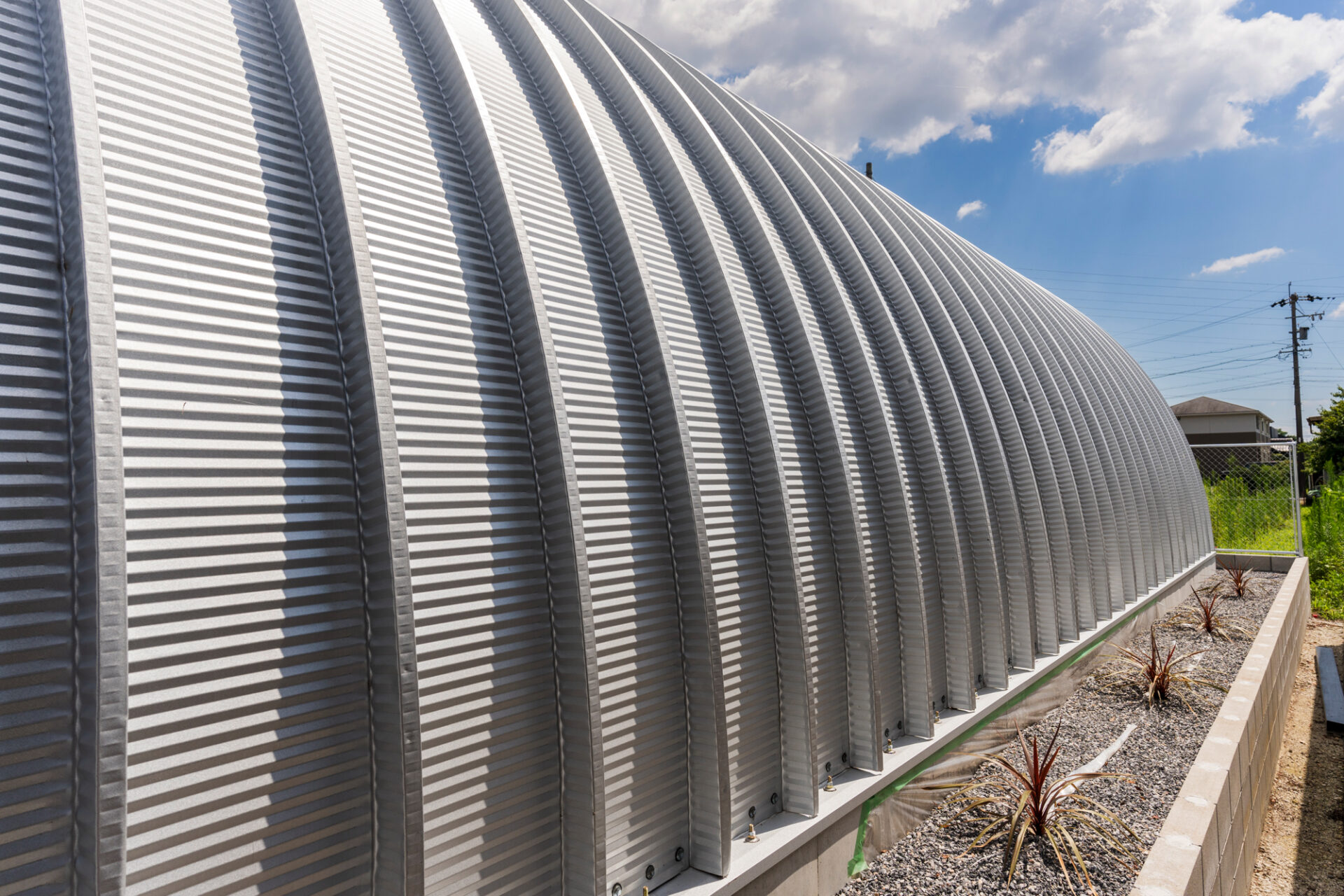 倉庫・作業場 スチールアーチ 間口8.8m 奥行13.0m 最高高さ4.8m イメージ9