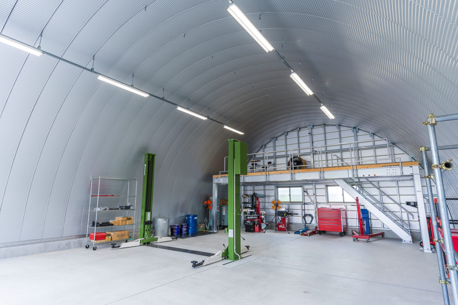 倉庫・作業場 スチールアーチ 間口8.8m 奥行13.0m 最高高さ4.8m イメージ8