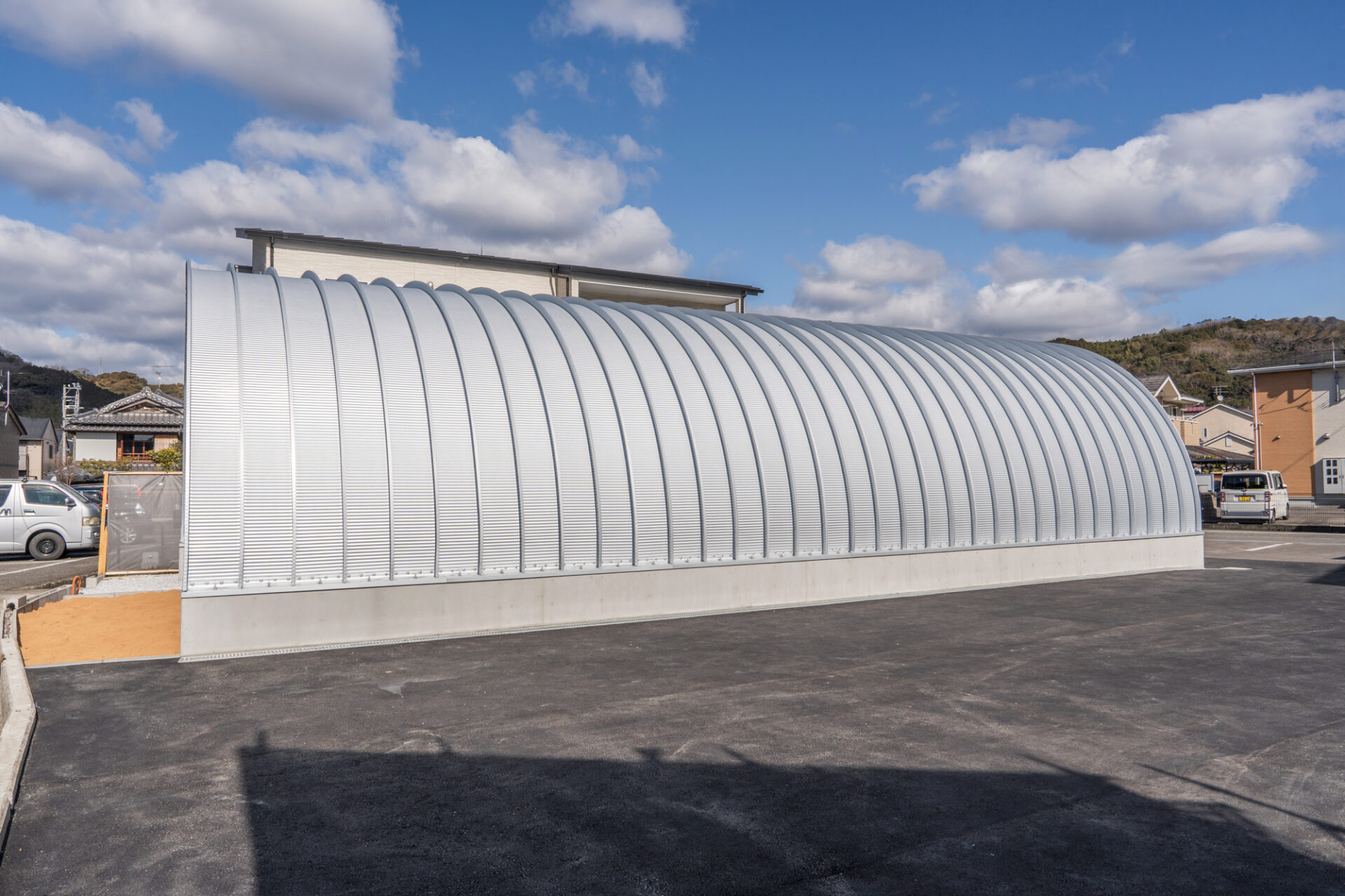 倉庫 スチールアーチ 間口7.5m 奥行15.8m 高さ4.35m イメージ11