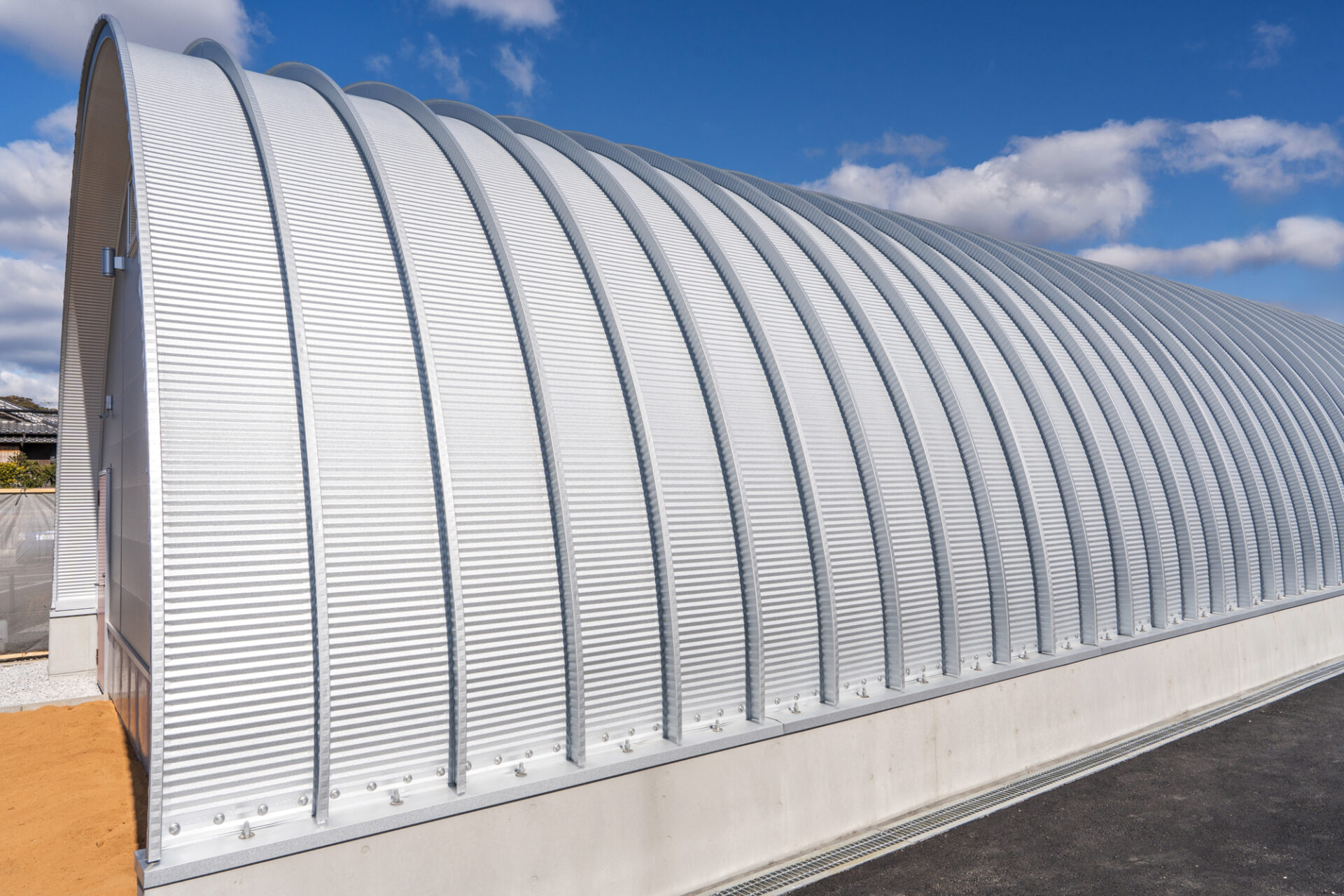 倉庫 スチールアーチ 間口7.5m 奥行15.8m 高さ4.35m イメージ12