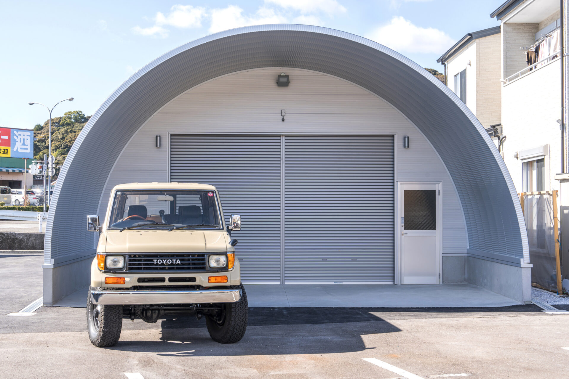 倉庫 スチールアーチ 間口7.5m 奥行15.8m 高さ4.35m イメージ2