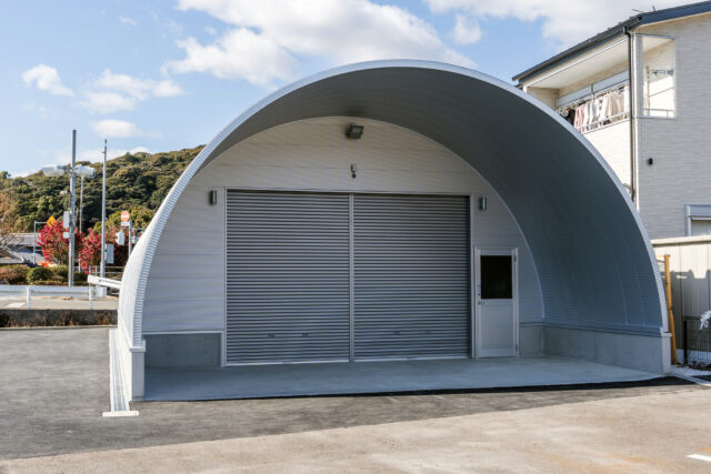 倉庫 スチールアーチ 間口7.5m 奥行15.8m 高さ4.35m イメージ5