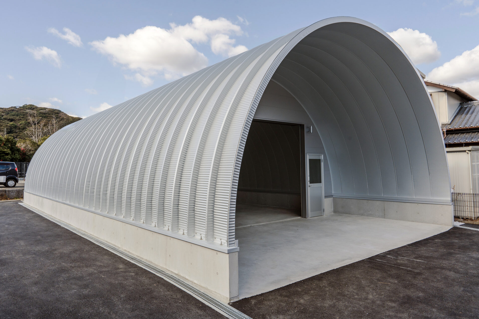 倉庫 スチールアーチ 間口7.5m 奥行15.8m 高さ4.35m イメージ8